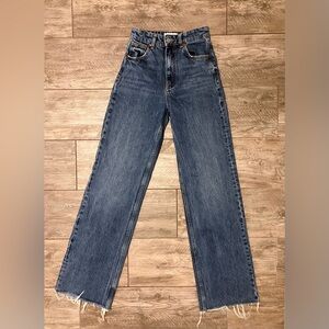 Zara Wide Leg Blue Denim Jeans